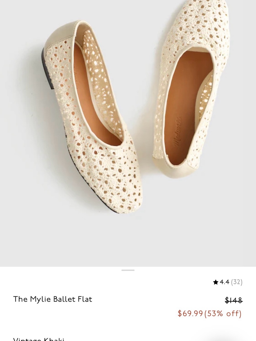 Madewell Mylie Ballet Flat NIB